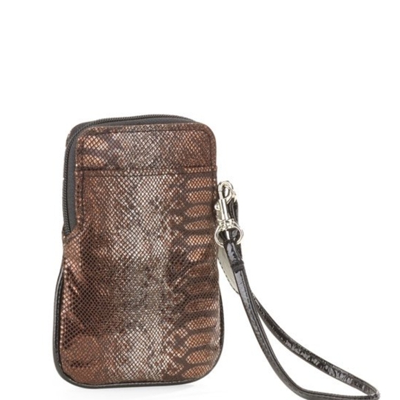Top Zip Cellphone Pouch Wristlet Snakeskin NWT - Picture 1 of 1